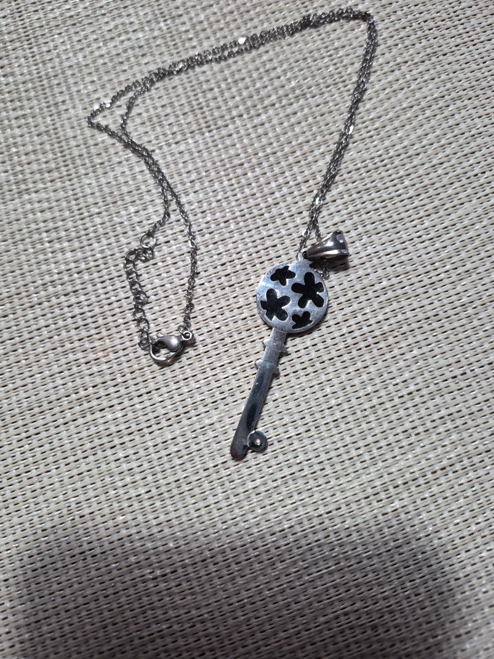 Sterling Silver Key Pendant Necklace - Silver